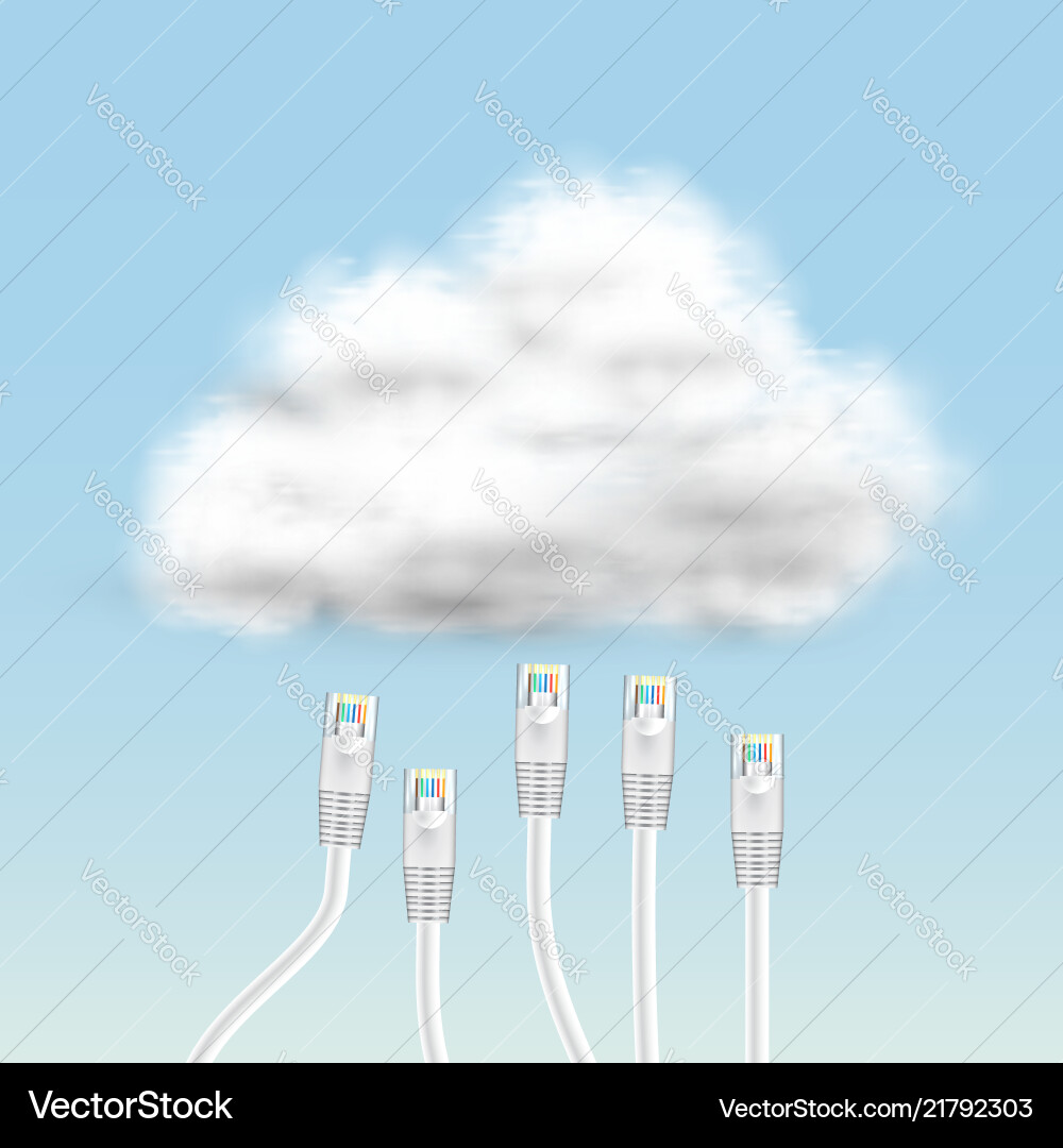 Multiple connection to cloud Multiple connection to cloud vector image
