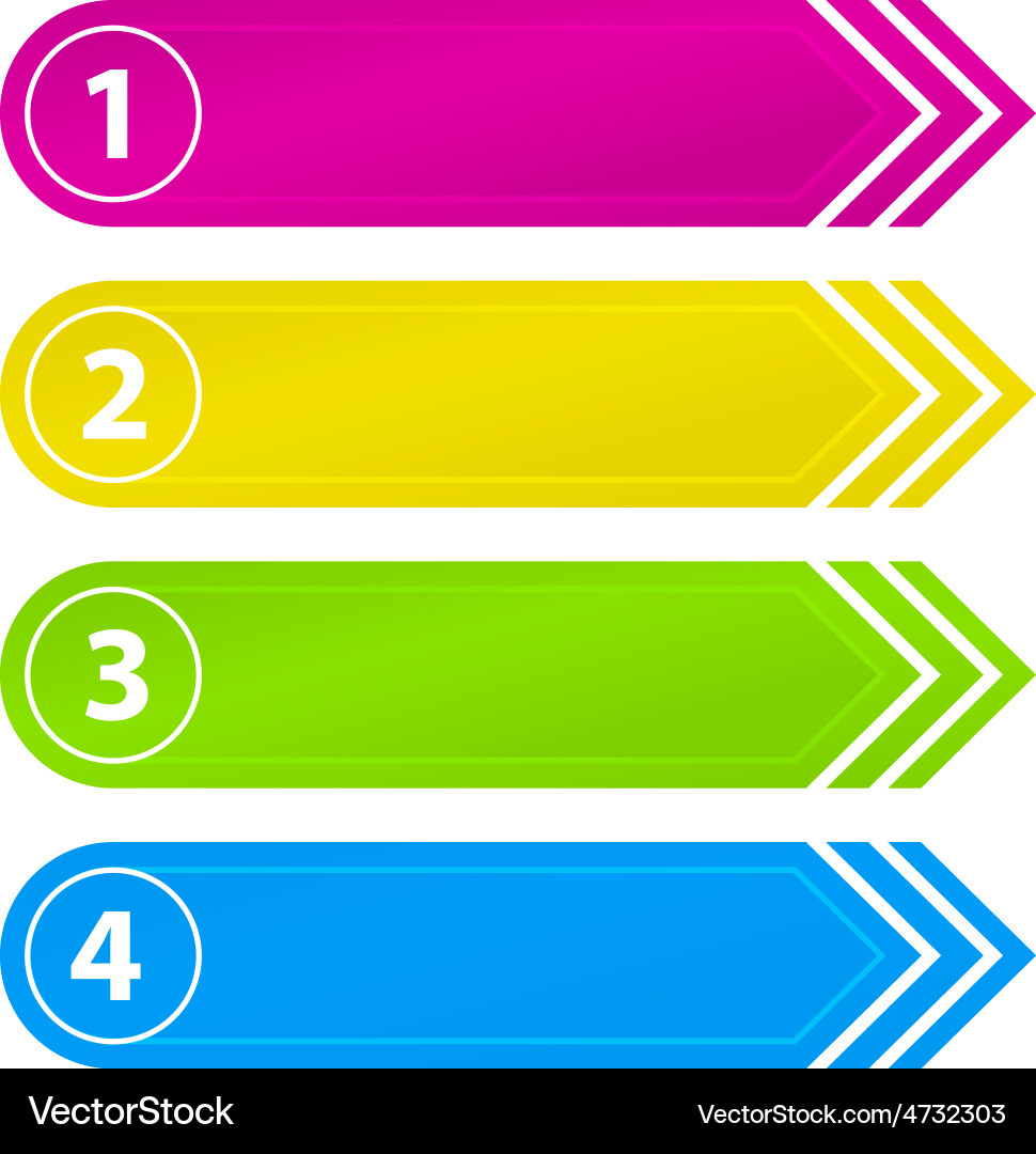 Numbered website buttons with arrow Vector Image