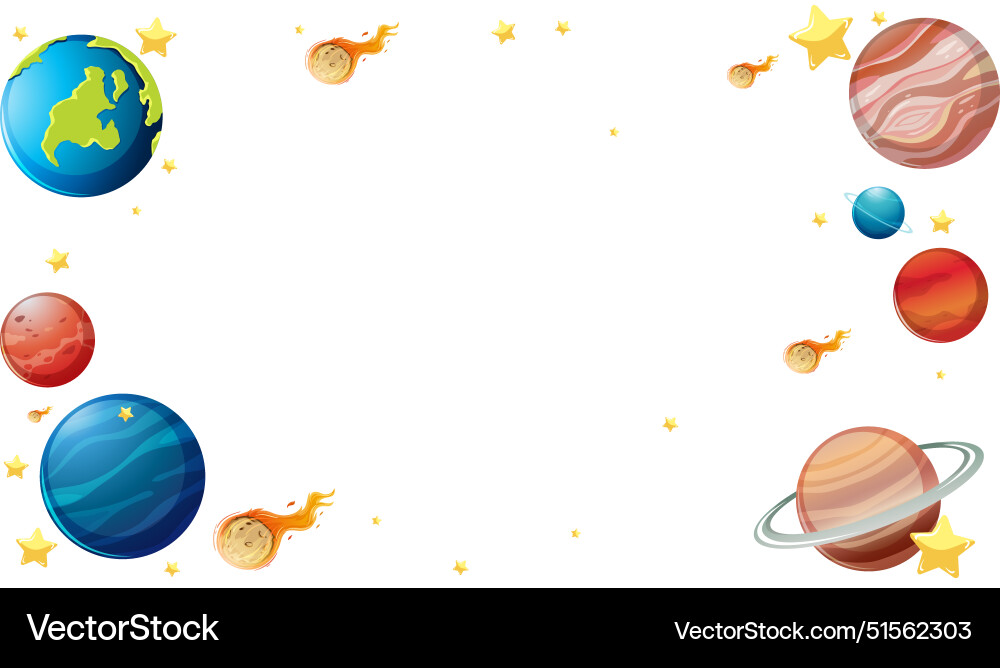 Planets stars and comets in outer space Planets stars and comets in outer space vector image