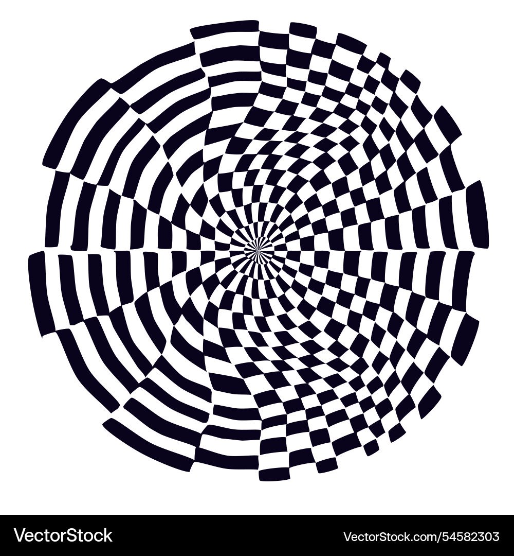 Psychedelic checkerboard pattern Psychedelic checkerboard pattern vector image