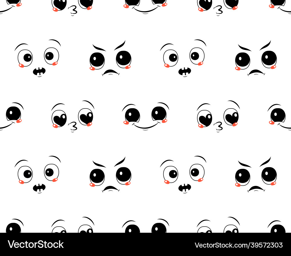 Seamless pattern with faces and different emotions Seamless pattern with faces and different emotions vector image