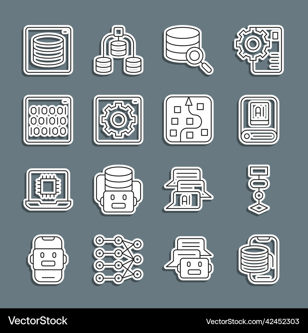 Set line cloud technology data transfer algorithm Set line cloud technology data transfer algorithm Vector Image