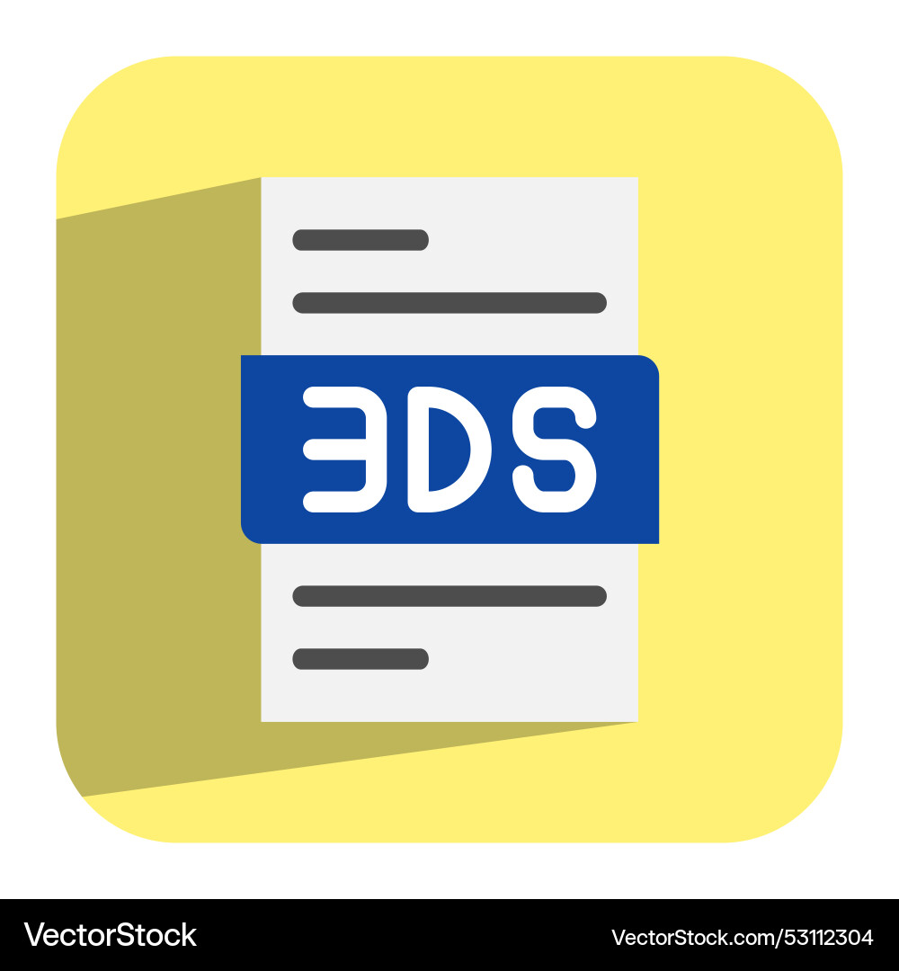 3ds document file type format icons extension 3ds document file type format icons extension Vector Image