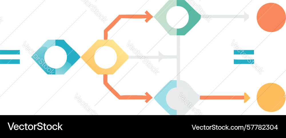 Balanced interconnected node diagram for systems vector image