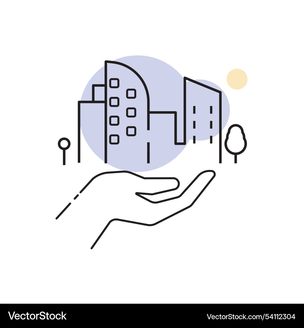 Building line icon Vector Image