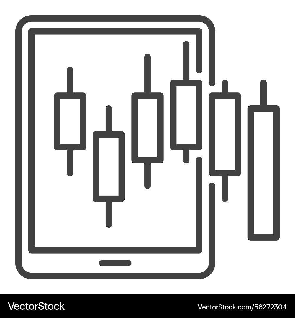 Candlestick pattern chart on smartphone screen vector image