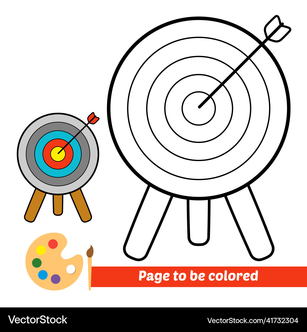 Coloring book for kids archery target Coloring book for kids archery target vector image