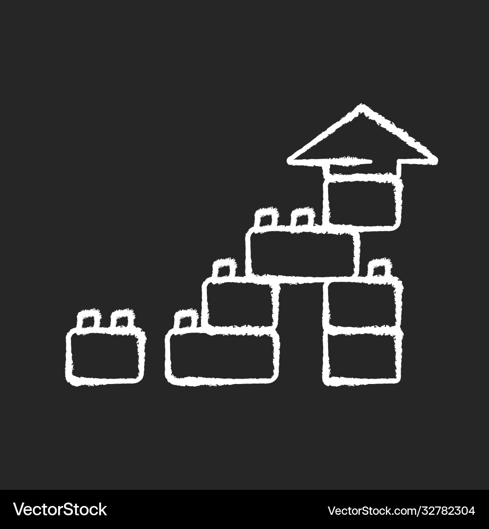 Construction toy chalk white icon on black Construction toy chalk white icon on black vector image