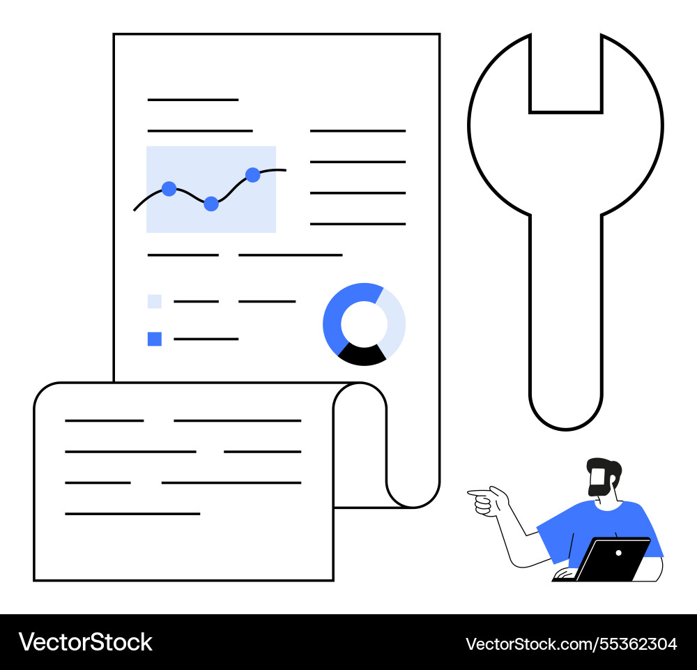 Data analysis and technical support collaboration Data analysis and technical support collaboration vector image