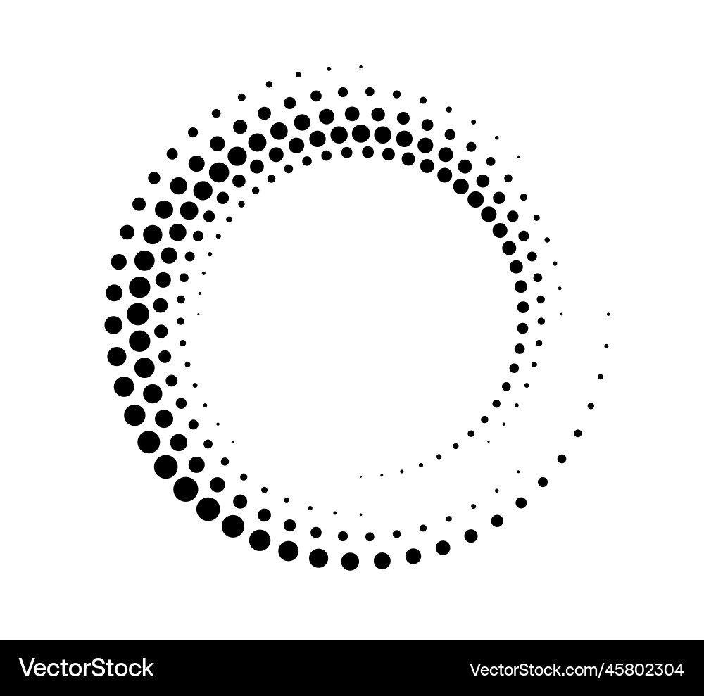 Dotted gradient circle halftone effect circular Dotted gradient circle halftone effect circular vector image