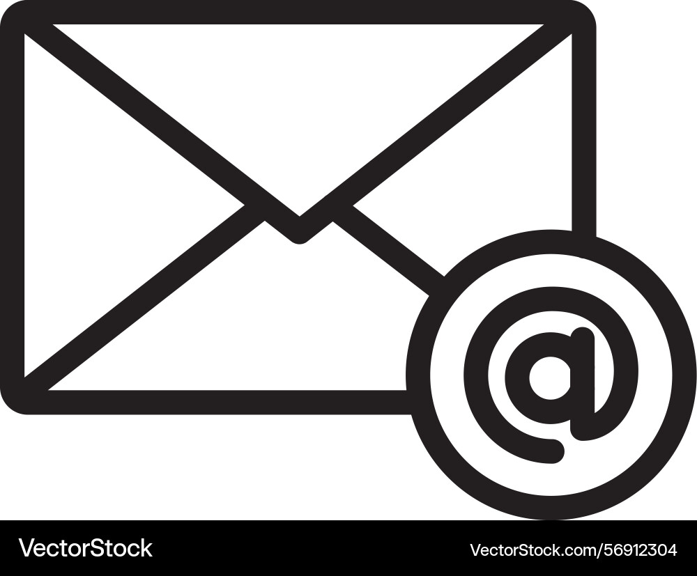 Email support linear style icon design vector image