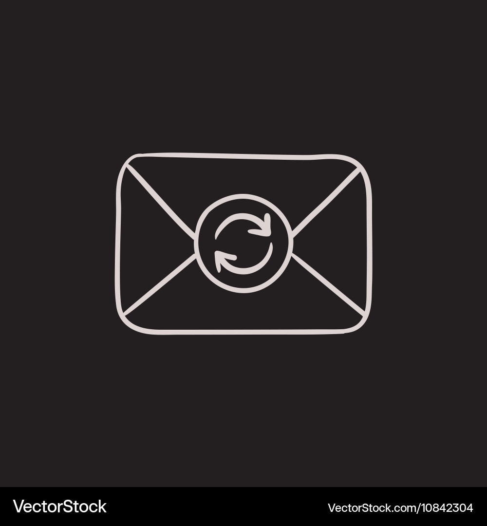 Envelope mail with refresh sign sketch icon vector image