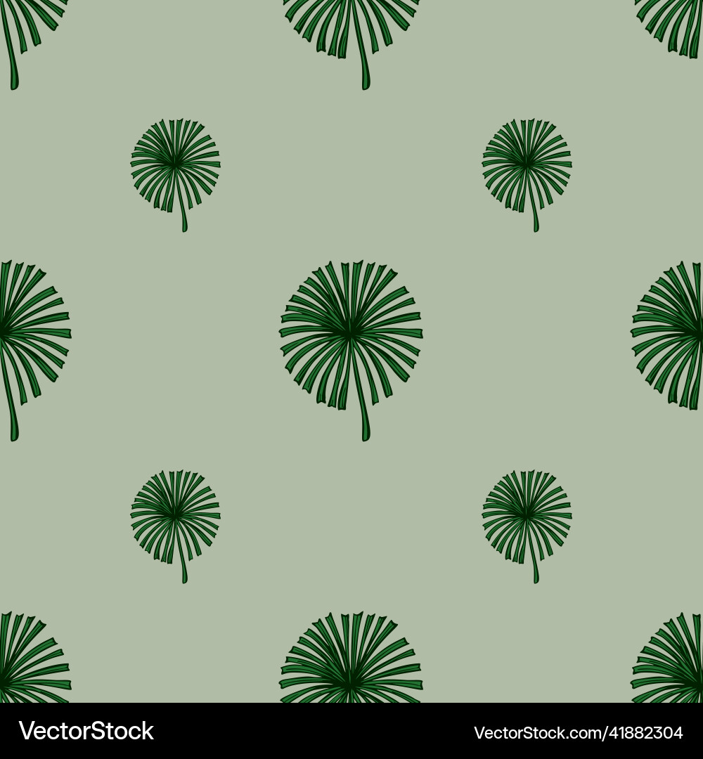 Fan palm leaves seamless pattern on vintage Fan palm leaves seamless pattern on vintage vector image
