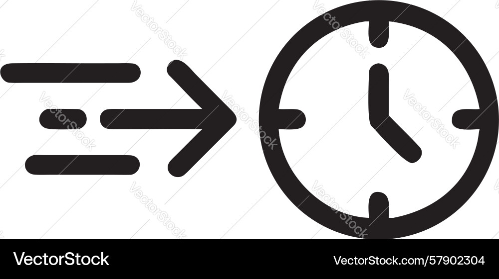 Fast time progress accelerated workflow icon Vector Image