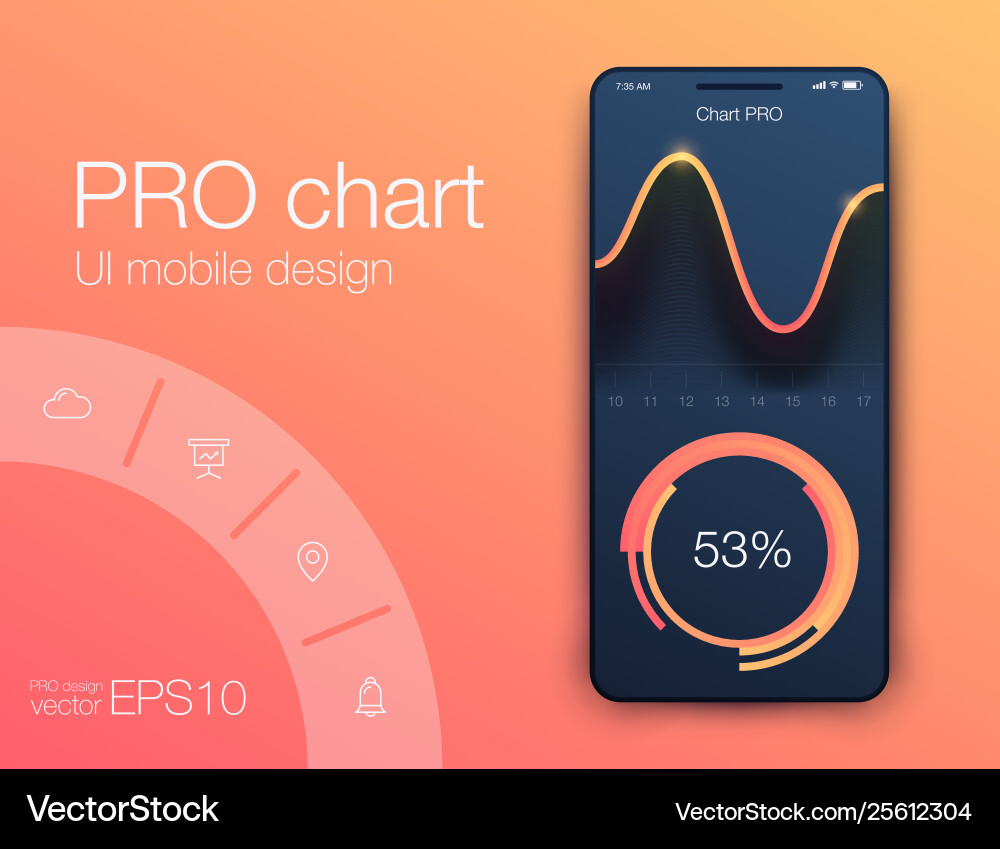 Graphics mobile infographics with two Graphics mobile infographics with two Vector Image