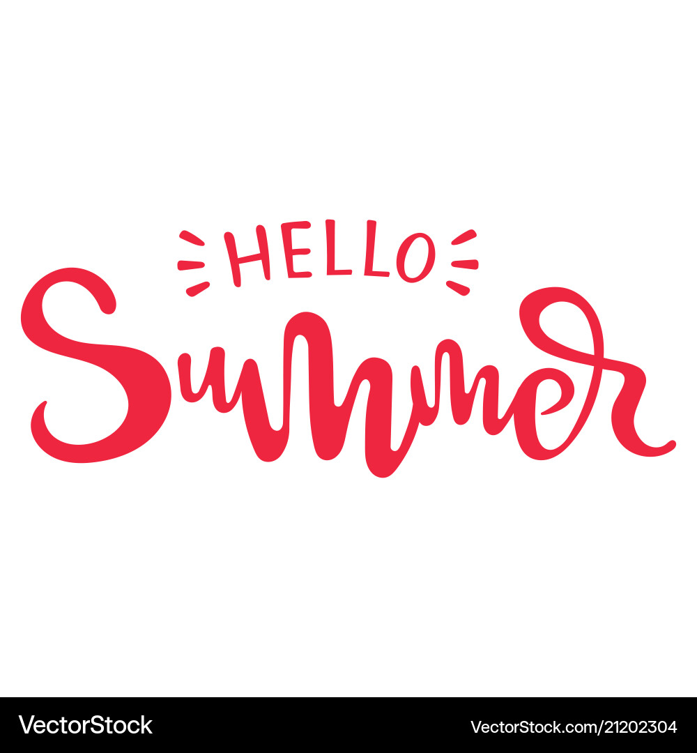Inscription hello summer print with text Inscription hello summer print with text vector image
