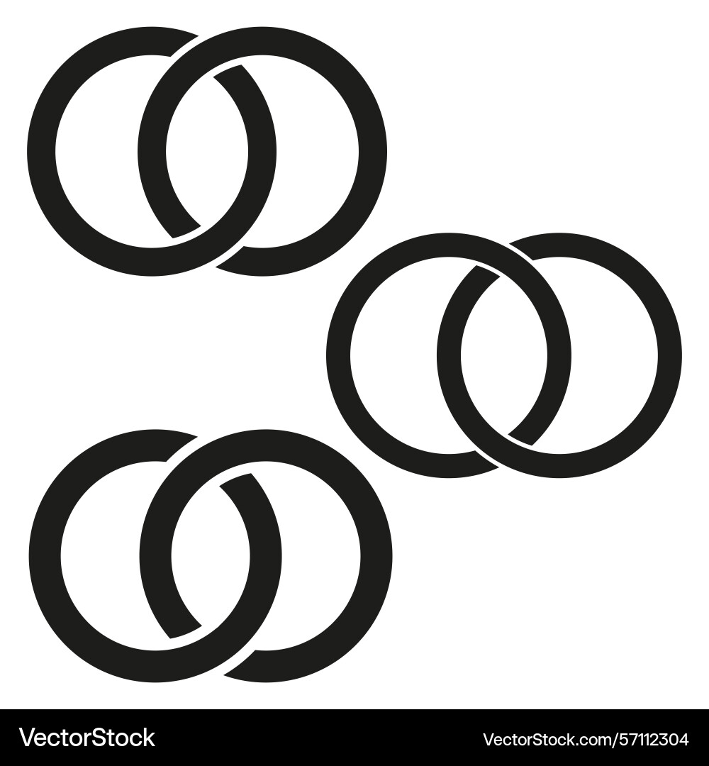 Interlinktes Ringsymbol überlappend Kreismuster Interlinktes Ringsymbol überlappend Kreismuster vektorbild