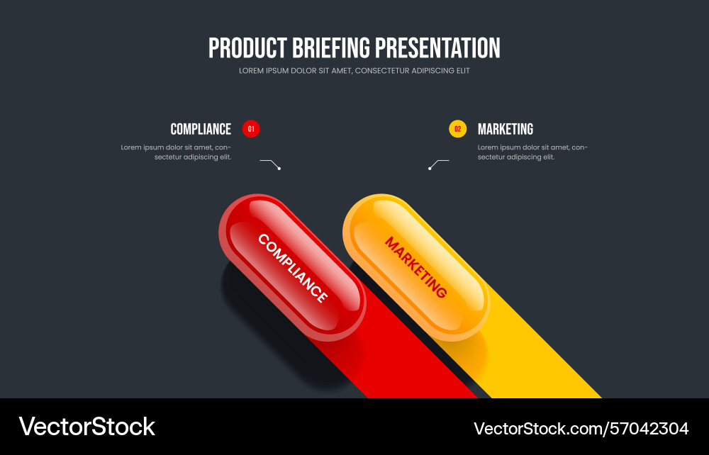 Marketing overview 2 element diagram slideshow Vector Image