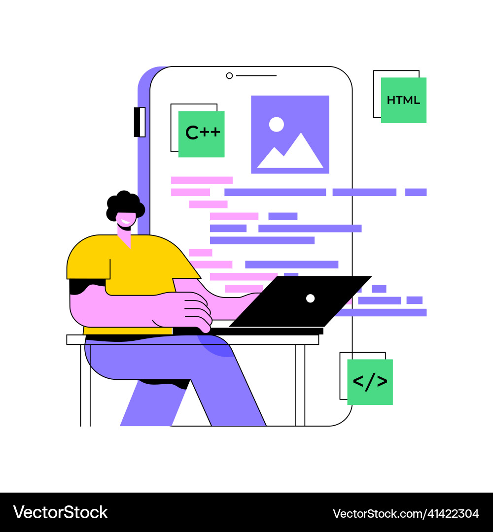 Mobile application development abstract concept Mobile application development abstract concept vector image