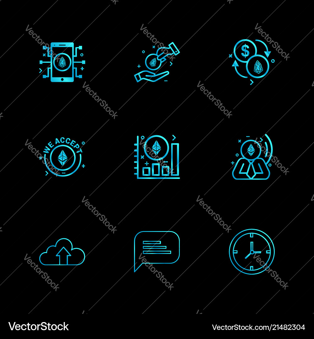 Mobile ic crypto currency upload cloud message vector image