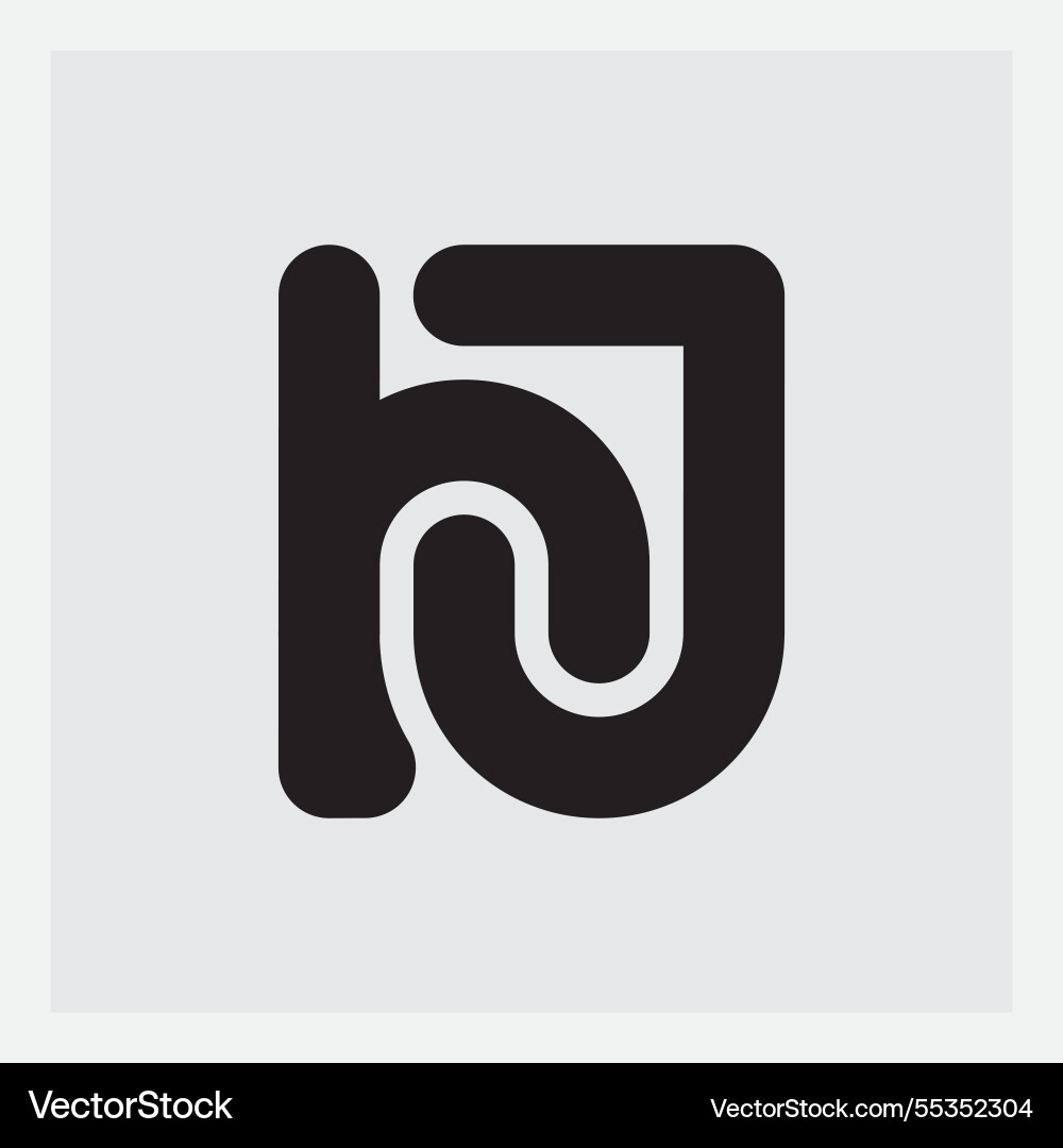 Monogram hj in minimalistic style calligraphy vector image