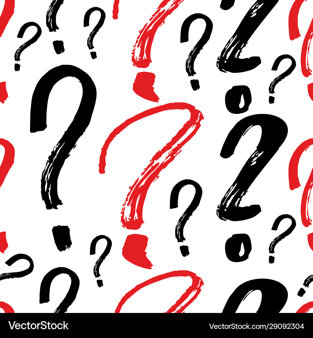 Question marks seamless pattern sketch Question marks seamless pattern sketch vector image