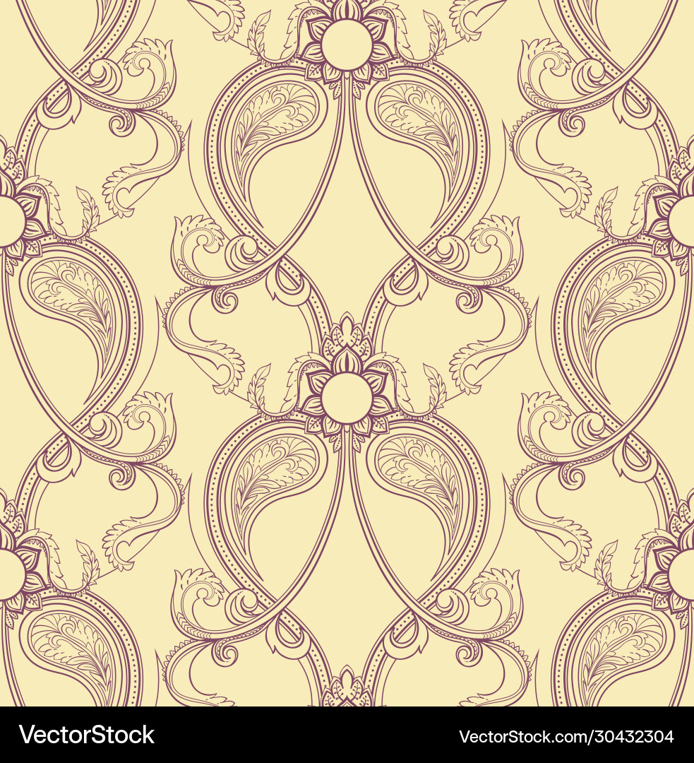 Retro Floral Scroll Pattern vector image