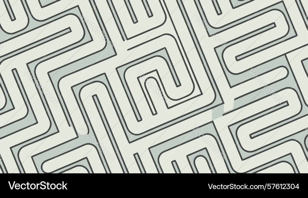 Seamless geometric maze-like linear pattern vector image
