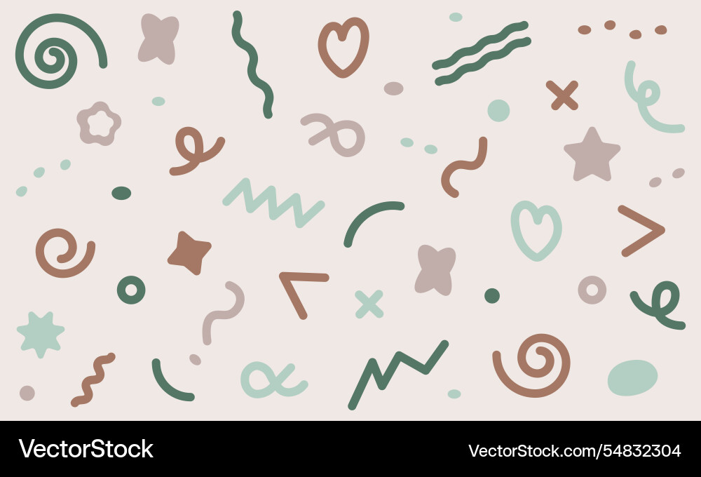 Set of abstract elements vector image
