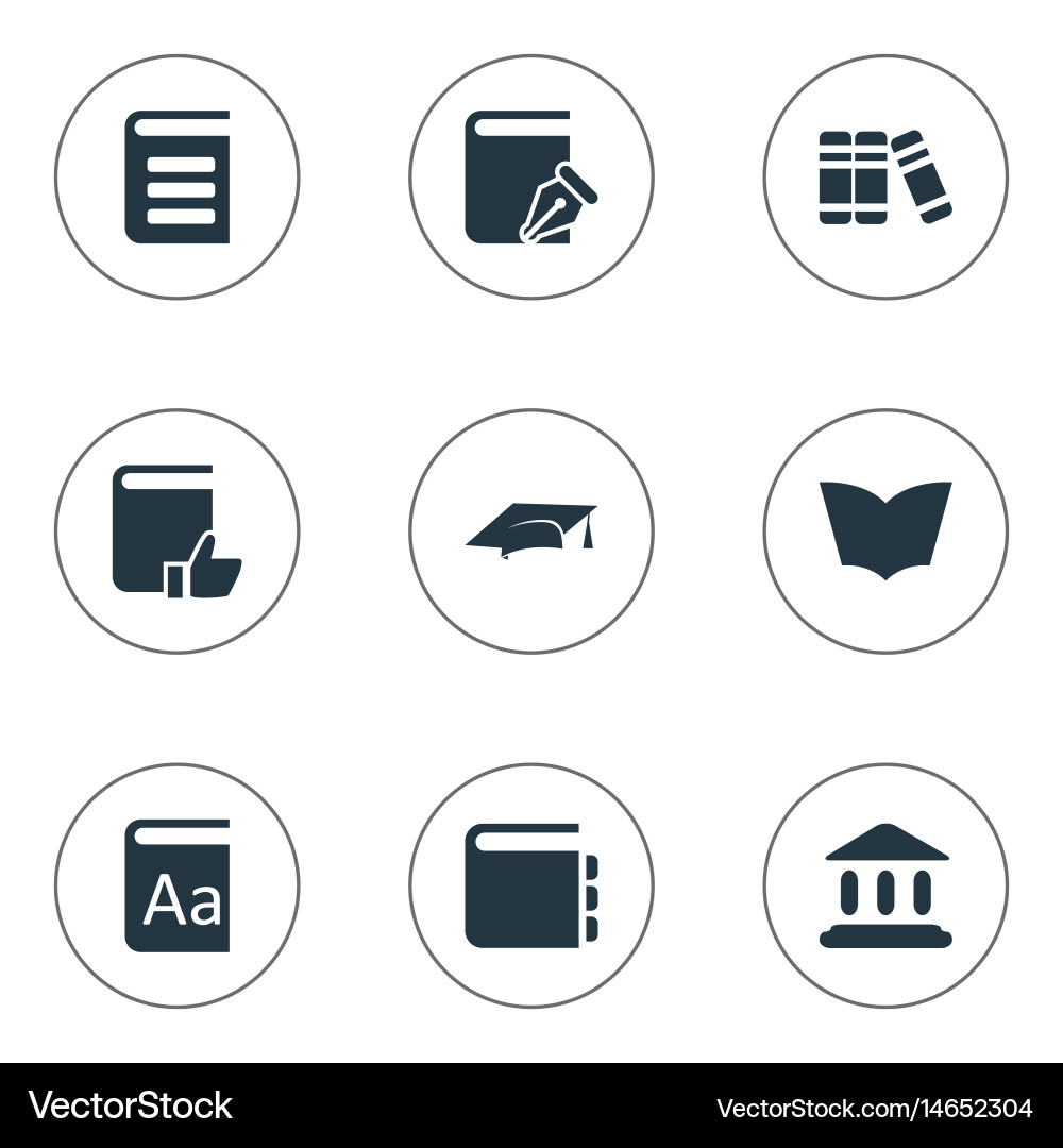 Set of simple reading icons vector image