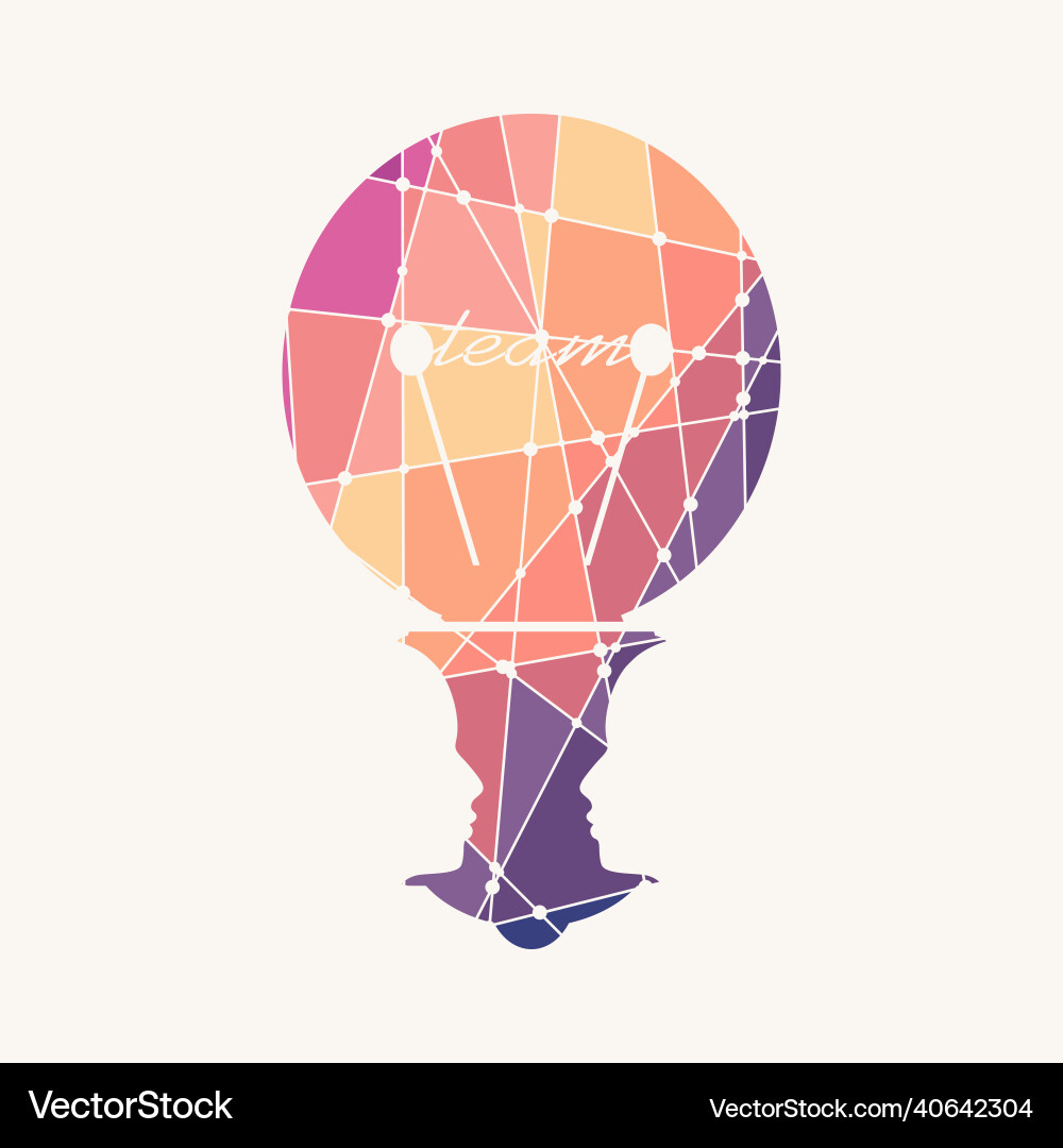Switch on bulb icon with team text Switch on bulb icon with team text Vector Image