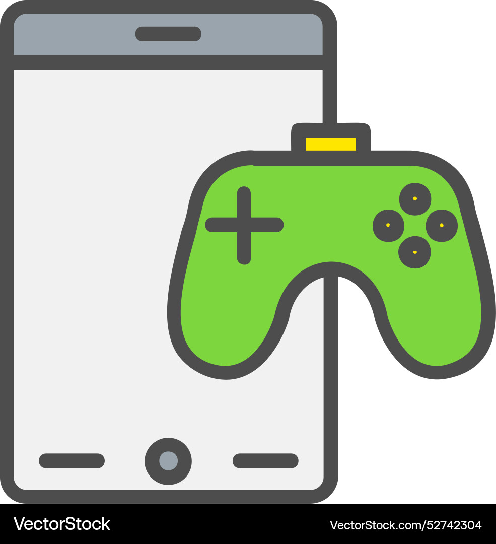 Touch game line filled icon design Vector Image