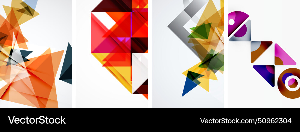 Triangle poster geometric background set Vector Image