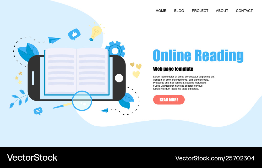 Webpage template flat design open book Vector Image