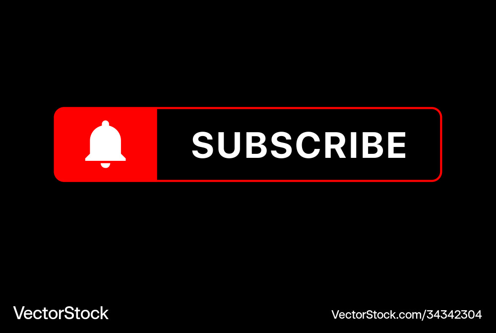 Youtube subscribe button lower third Youtube subscribe button lower third vector image