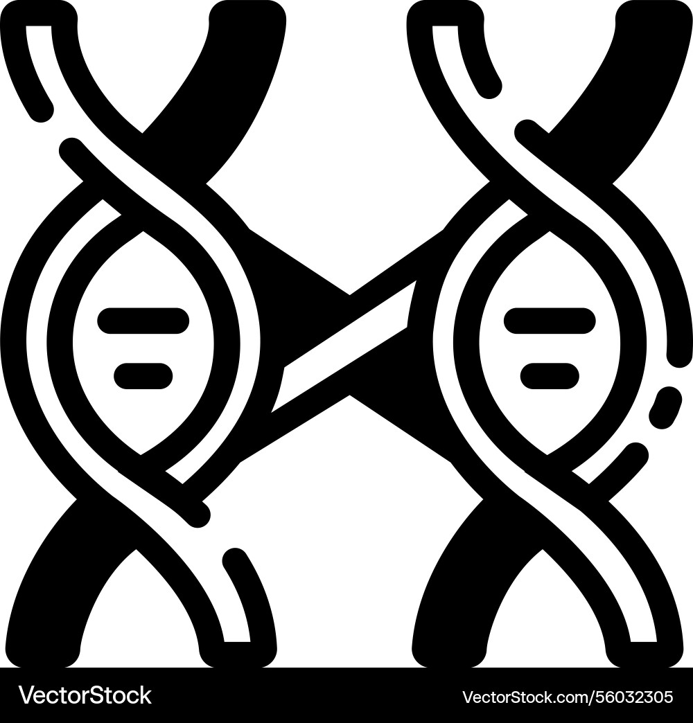 A linear style icon of chromosome structure Vector Image