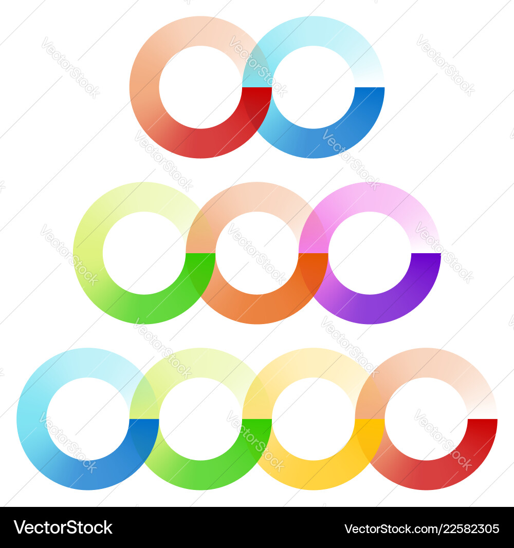 Abstract interlocking circles element set with 3 Abstract interlocking circles element set with 3 vector image