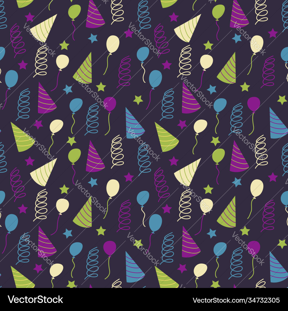 Birthday Party Seamless Pattern Vector Image