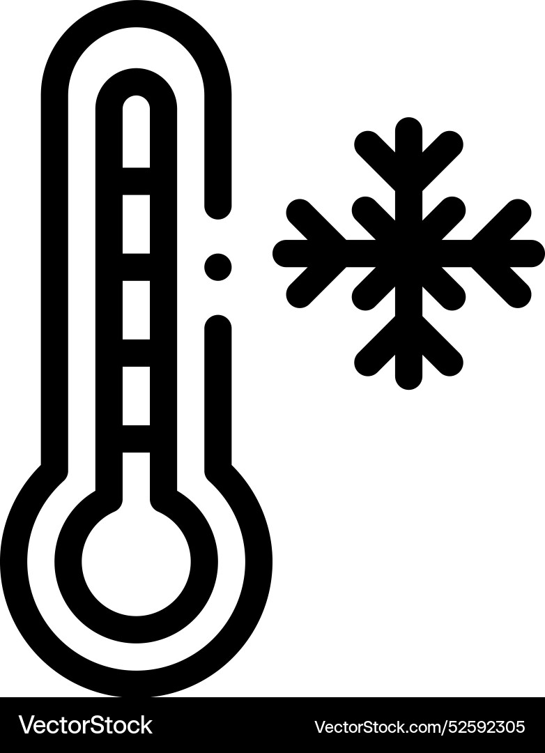 Cold icon thin linear style design isolated Cold icon thin linear style design isolated Vector Image