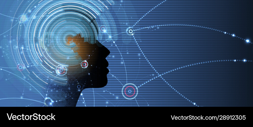Conceptual technology artificial intelligence Conceptual technology artificial intelligence vector image
