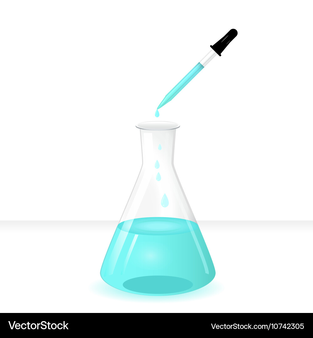 Conical flask with pipette vector image