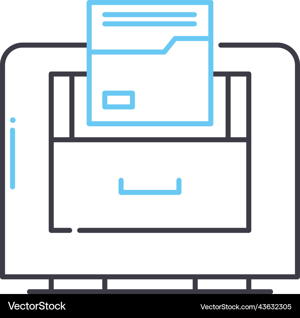 Document folder line icon outline symbol Document folder line icon outline symbol vector image