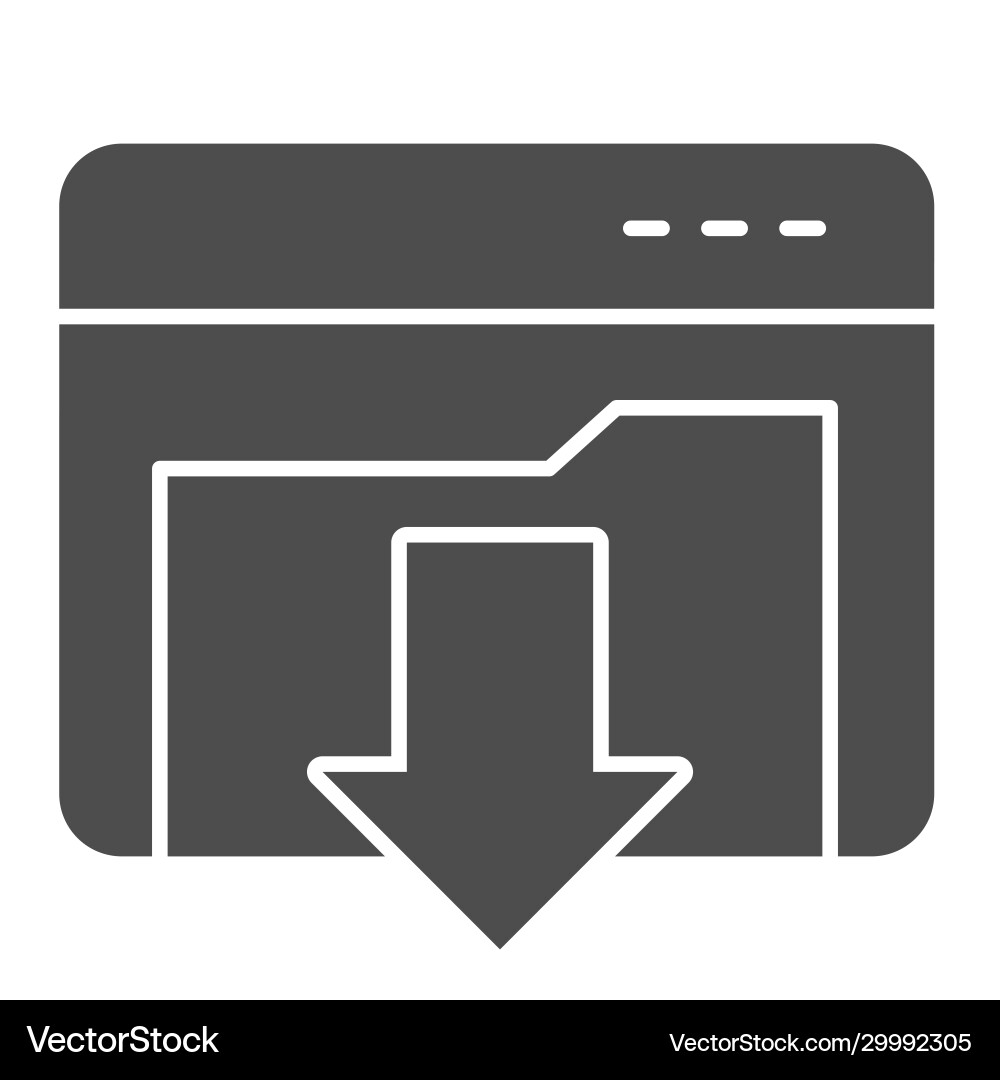 Downloads folder solid icon computer directory Downloads folder solid icon computer directory Vector Image