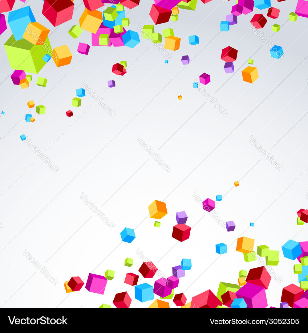 Exploded Colorful Cube Particle Background vector image