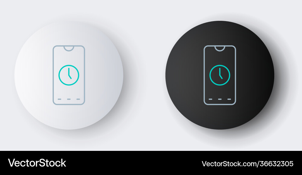 Line alarm clock app smartphone interface icon Line alarm clock app smartphone interface icon Vector Image