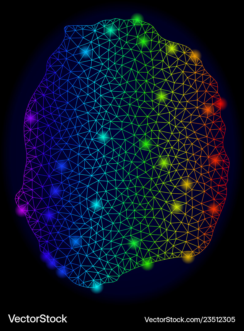 Polygonal wire frame color mesh map of nevis Polygonal wire frame color mesh map of nevis vector image