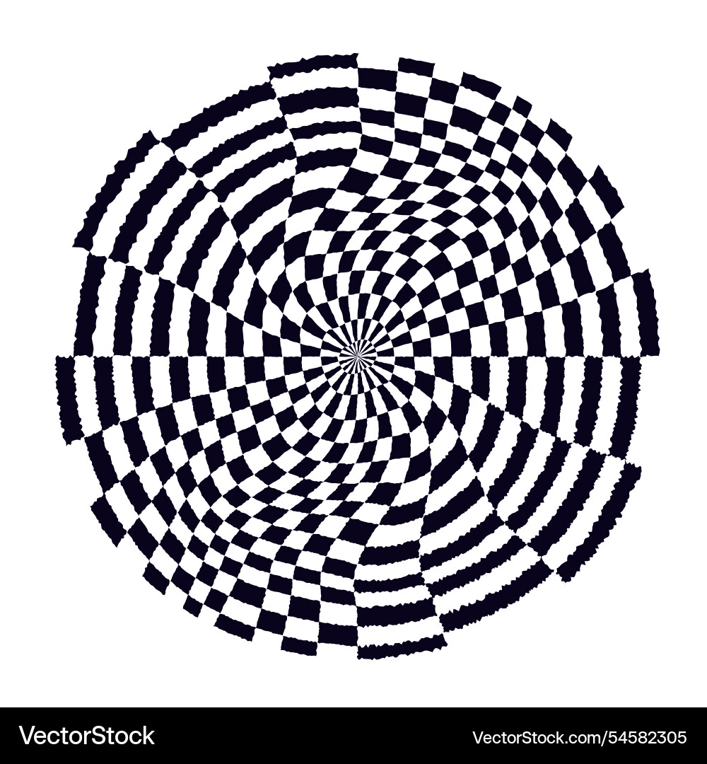 Psychedelic checkerboard pattern Psychedelic checkerboard pattern vector image