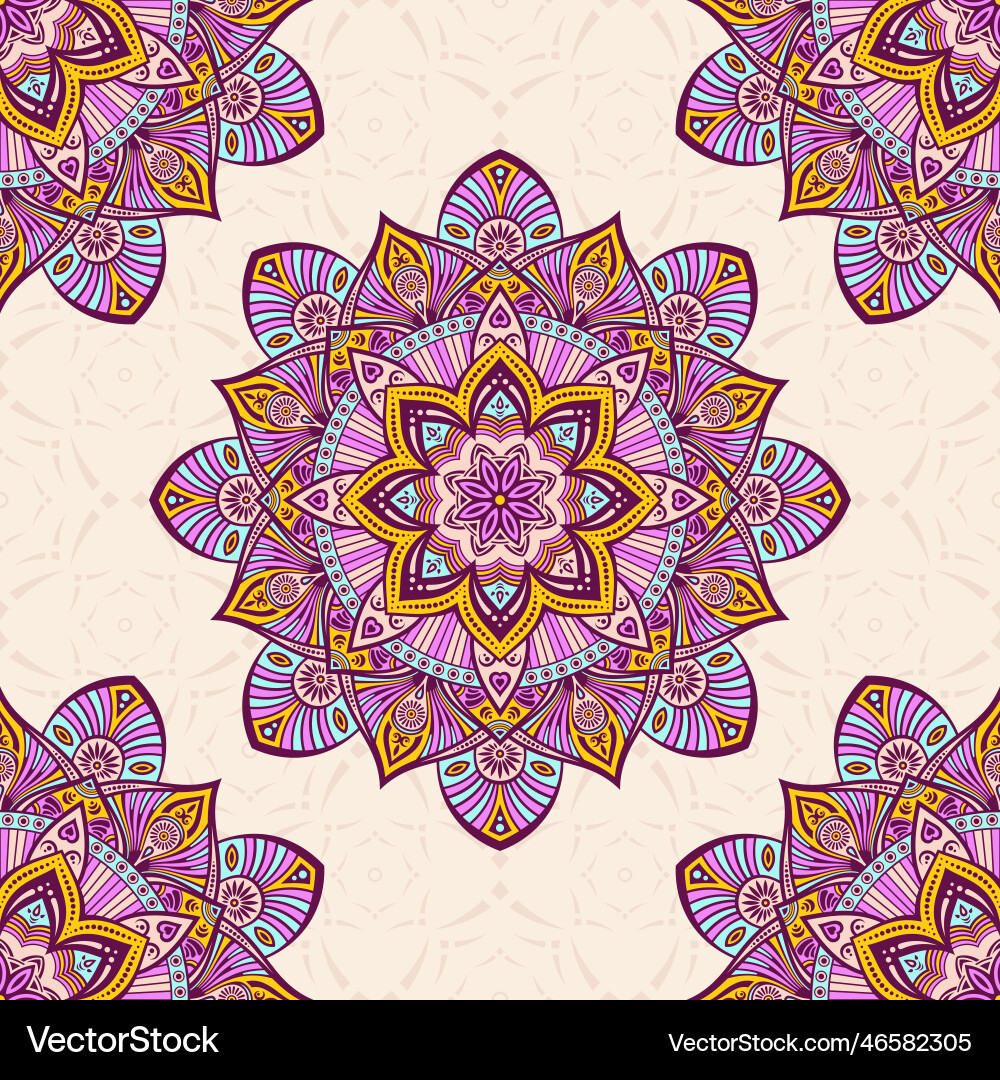 Seamless color pattern with mandala abstract Seamless color pattern with mandala abstract vector image