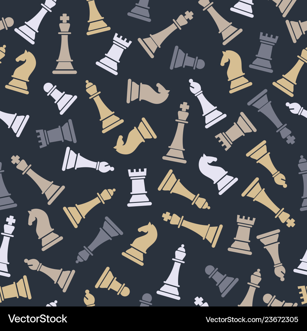 Seamless pattern with chess on grey Seamless pattern with chess on grey vector image