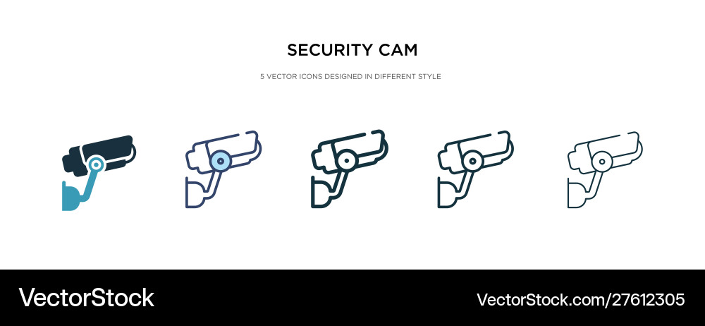 Security cam icon in different style two colored Security cam icon in different style two colored Vector Image